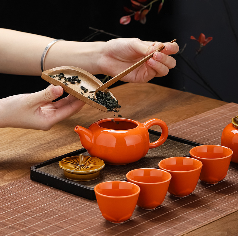 LECORA Japenese Persimmon Orange Teaset