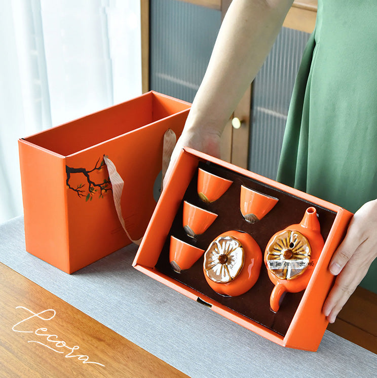 LECORA Japenese Persimmon Orange Teaset