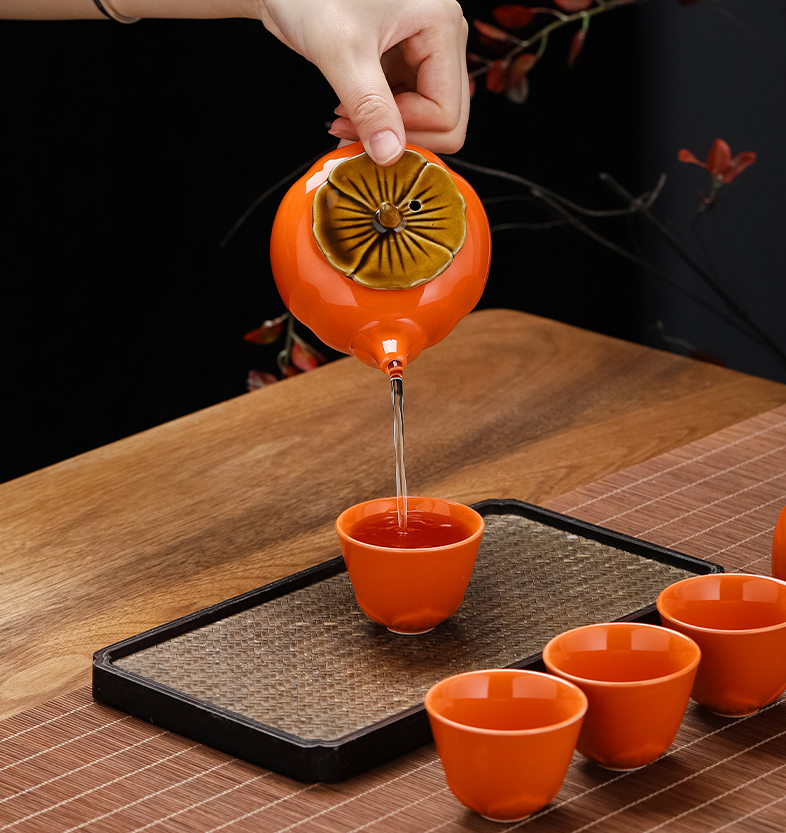 LECORA Japenese Persimmon Orange Teaset