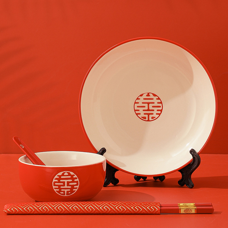 XILECORA 2 Mangkok + 2 Piring Set Teapai Shuangxi White / Gold / Black