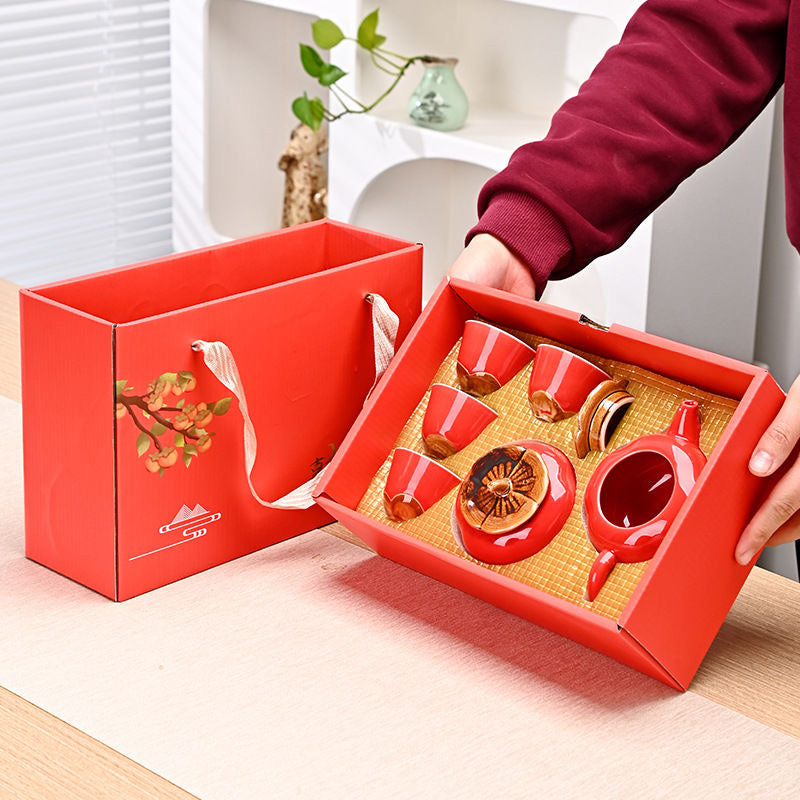 LECORA Japenese Persimmon Red Teaset