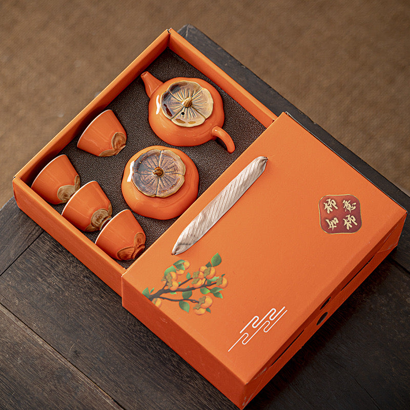 LECORA Japenese Persimmon Orange Teaset