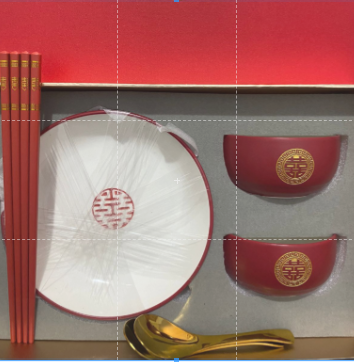 XILECORA 2 Mangkok + 2 Piring Set Teapai Shuangxi White / Gold / Black