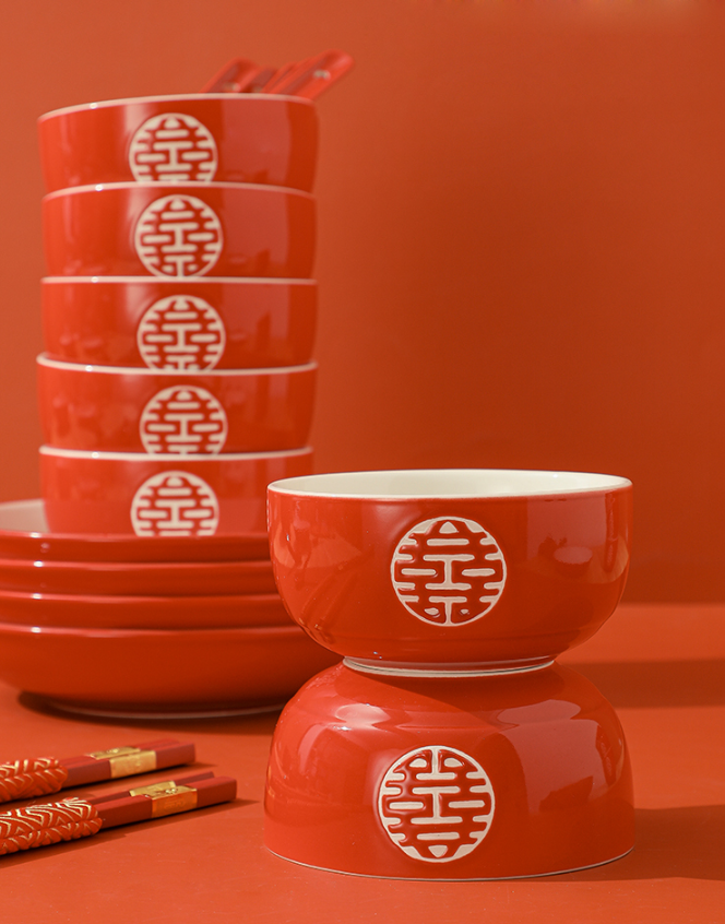 XILECORA 2 Mangkok + 2 Piring Set Teapai Shuangxi White / Gold / Black