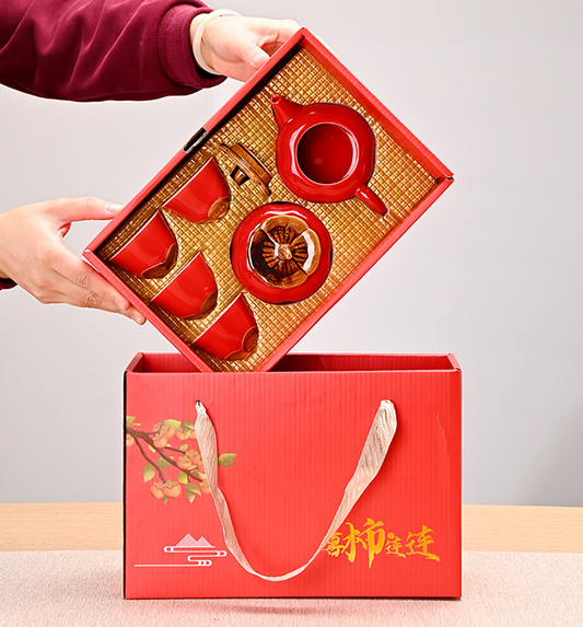 LECORA Japenese Persimmon Red Teaset