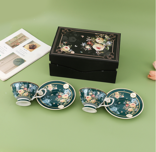 LECORA 2 ENGLISH TEA CUPS SET "Josephine"
