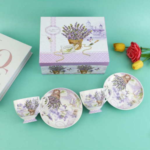 LECORA 2 ENGLISH TEA CUPS SET "Catalina"