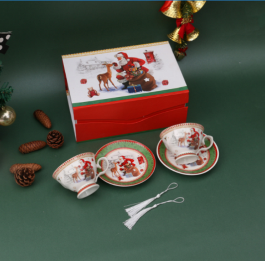 LECORA 2 ENGLISH TEA CUPS SET "Asher"