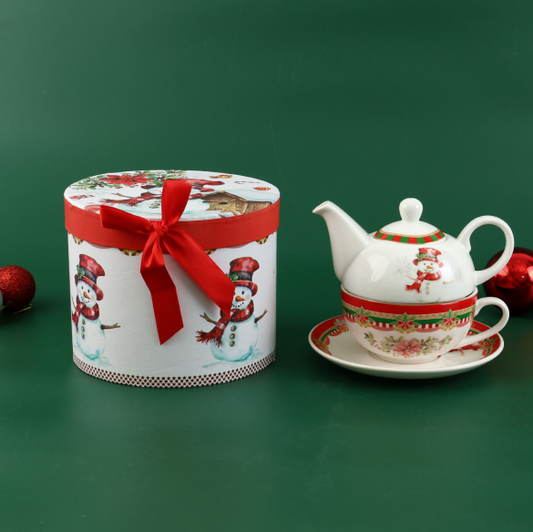 LECORA CHIRSTMAS English Teapot + Teacup Set *Jessa*