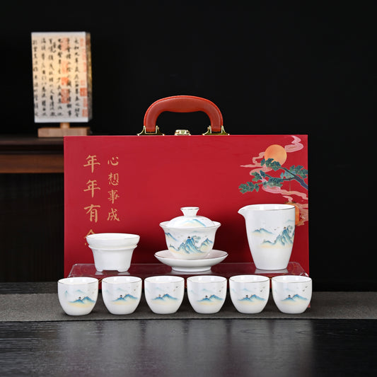 Chinese PREMIUM Teaset Hampers Souvenir RED SERENITY