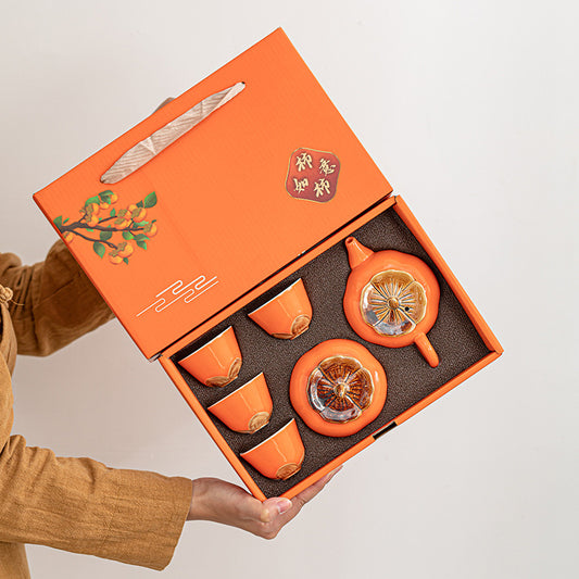 LECORA Japenese Persimmon Orange Teaset